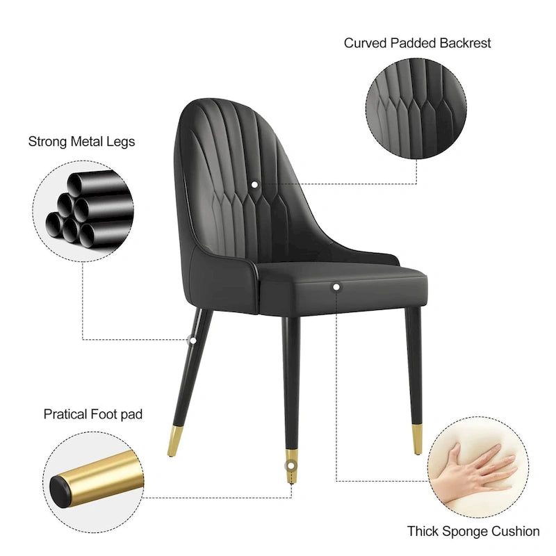 9 - Piece 110.24 Extendable Sintered Stone Dining Table and 8 Leather Chairs Dining Set