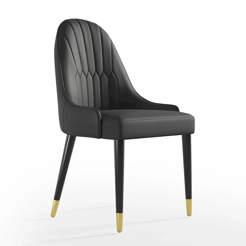 9 - Piece 110.24 Extendable Sintered Stone Dining Table and 8 Leather Chairs Dining Set