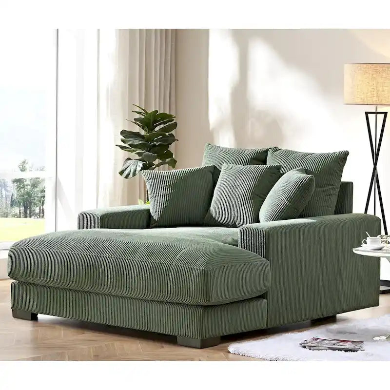 Corduroy Upholstered Chaise Lounge Living Room Chair