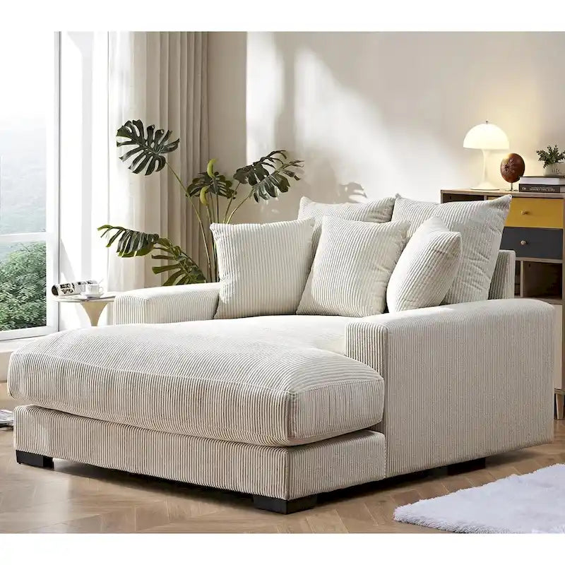 Corduroy Upholstered Chaise Lounge Living Room Chair