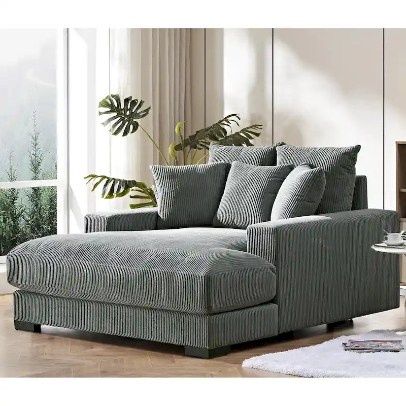 Corduroy Upholstered Chaise Lounge Living Room Chair