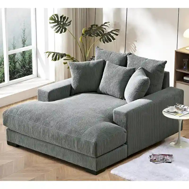 Corduroy Upholstered Chaise Lounge Living Room Chair