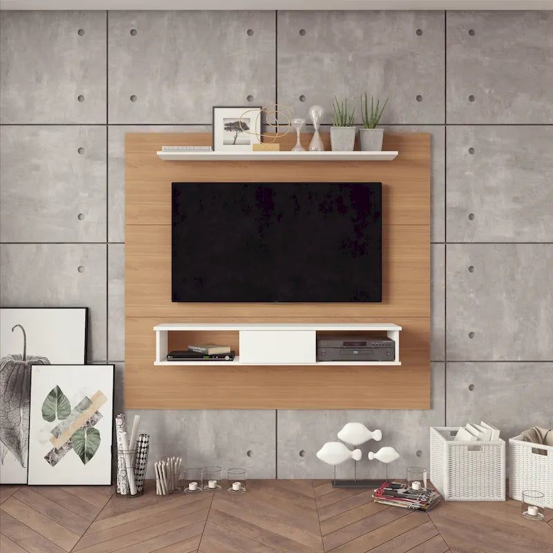 2-shelf Engineered Wood 70-inch TV Board for Flat Screens