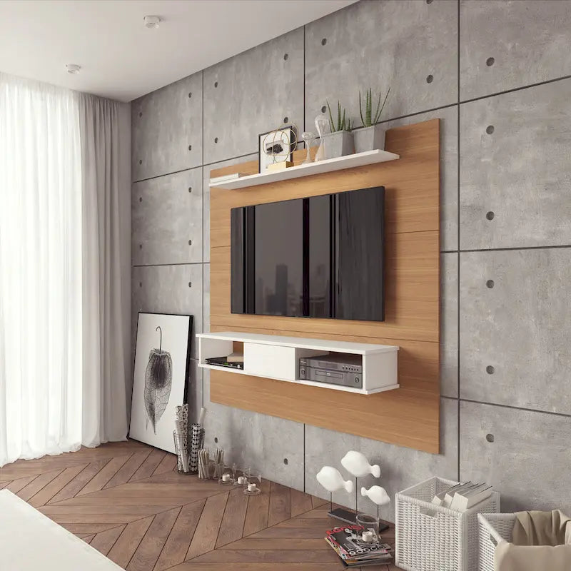 2-shelf Engineered Wood 70-inch TV Board for Flat Screens