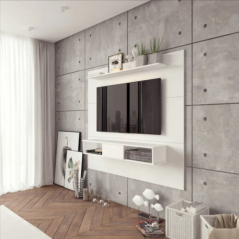 2-shelf Engineered Wood 70-inch TV Board for Flat Screens