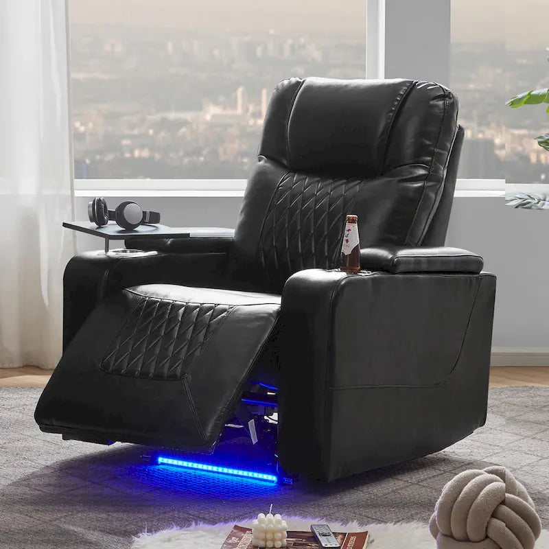  Power Motion Recliner with 2 Cup Holders and 360 Swivel Tray Table