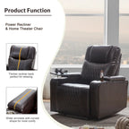 Power Motion Recliner with 2 Cup Holders and 360 Swivel Tray Table