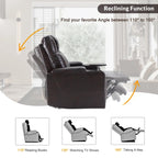 Power Motion Recliner with 2 Cup Holders and 360 Swivel Tray Table