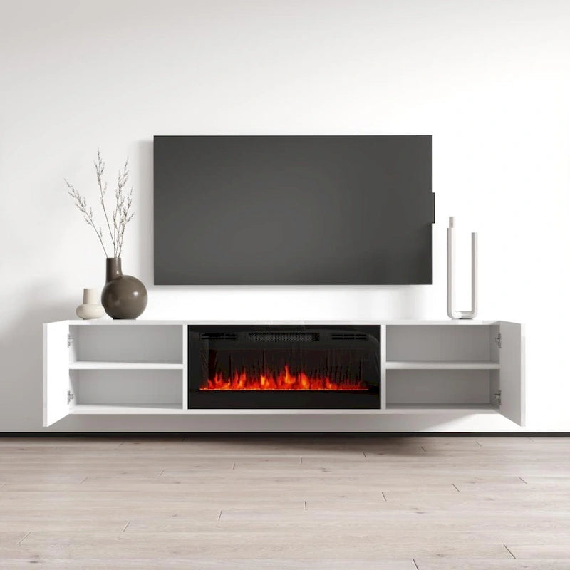 Cali EF Wall Mounted Electric Fireplace Modern 72 TV Stand