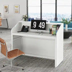 47 inch Reception Desk with Cable Grommet, Modern Front Desk Retail Counter for Checkout, Lobby, Beauty Salon