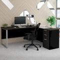 L-Shaped Office Desk with Drawers