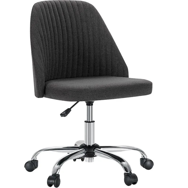 Office Chair with Wheels, Adjustable Height Fabric Upholstered Computer Desk Chair Swivel