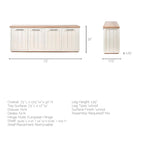 Fairview III Light Brown & White Solid Wood w/ 4 Cabinet Door Sideboard - 73W x 17D x 32H