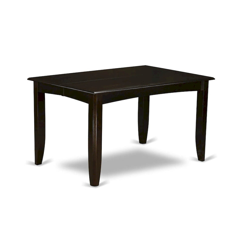 Dining Table Set Includes a Square Wooden Table with Butterfly Leaf and 8 Kitchen Dining Chairs, Cappuccino