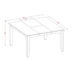 Dining Table Set Includes a Square Wooden Table with Butterfly Leaf and 8 Kitchen Dining Chairs, Cappuccino
