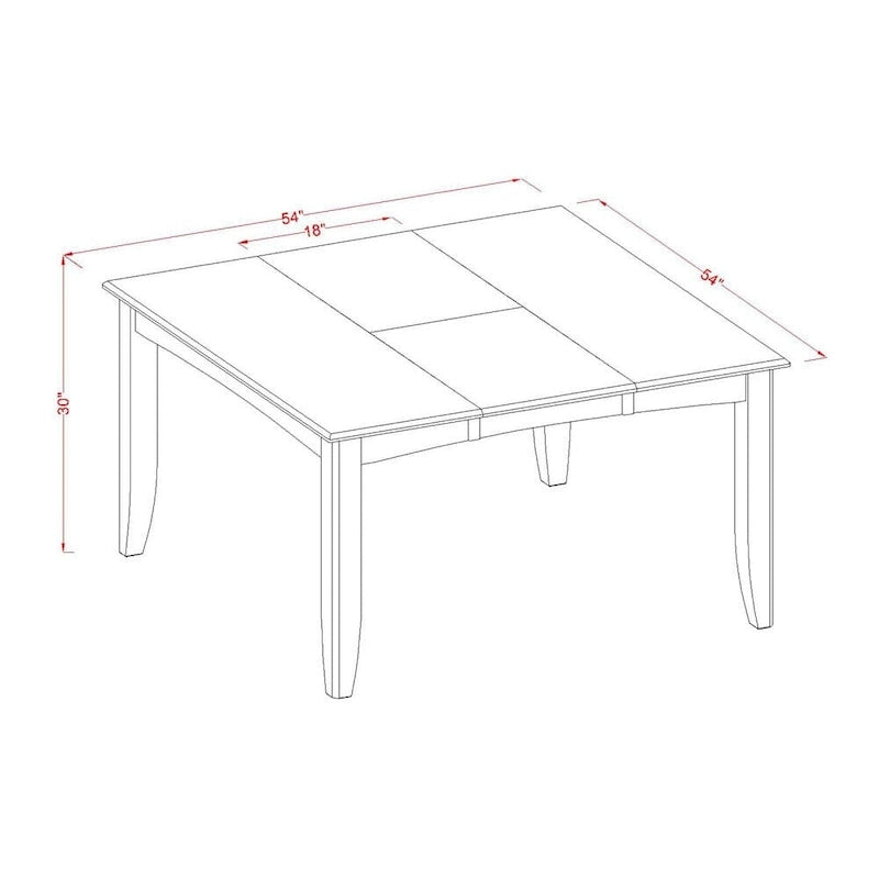 Dining Table Set Includes a Square Wooden Table with Butterfly Leaf and 8 Kitchen Dining Chairs, Cappuccino