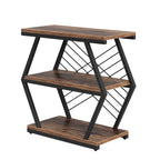 3-tier Rectangular End Side Table with Metal Frame for Living Room, Nightstand Bedside Table for Bedroom