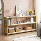 70.9 Console Table, 3 Tiers Sofa Table with Shelves,Brown