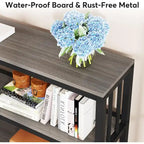 70.9 Console Table, 3 Tiers Sofa Table with Shelves,Brown