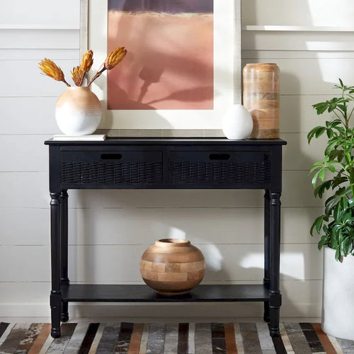 2-Drawer Console Table with Open Shelf - 35.5" W x 13" D x 29.5" H