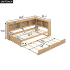 Twin Size Daybed with Trundle, Storage Cabinets and USB Ports