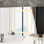 Stylish White Vanity Table with LED Lights, Mirrors, and Storage