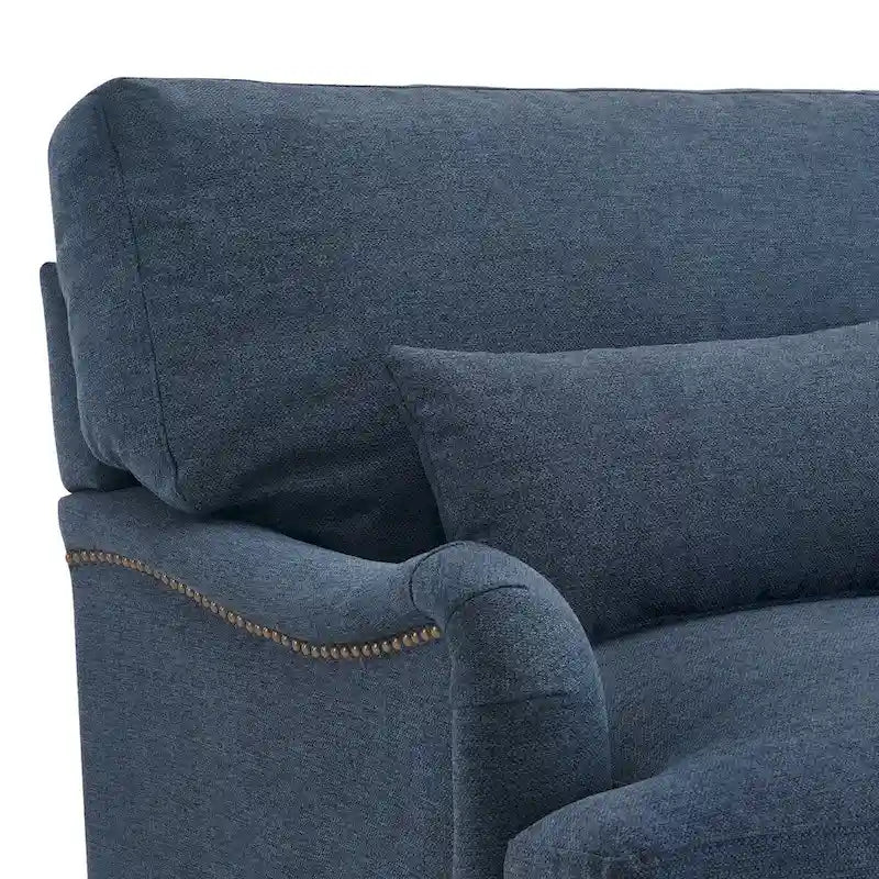Modern Accent Chair Upholstered Solid Wood Frame with Lumbar Pillow Living Room Armchair