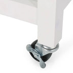 Modern White Wood Kitchen Cart with Wheels Drawers and Shelves by Christopher Knight Home