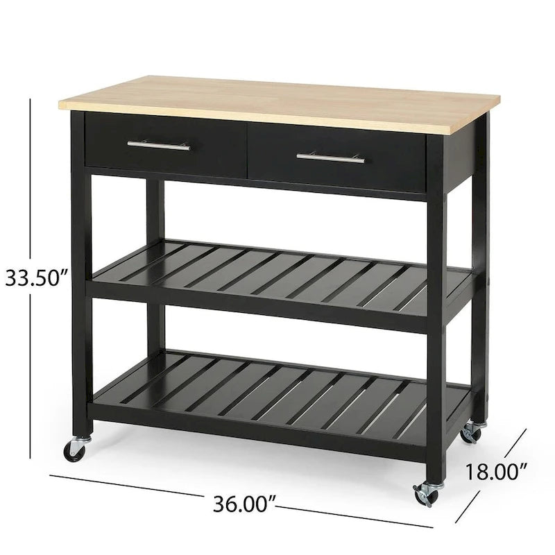 Modern White Wood Kitchen Cart with Wheels Drawers and Shelves by Christopher Knight Home