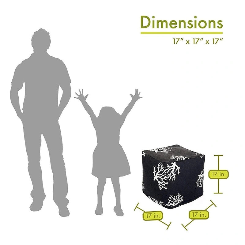 Coral Indoor / Outdoor Ottoman Pouf Cube
