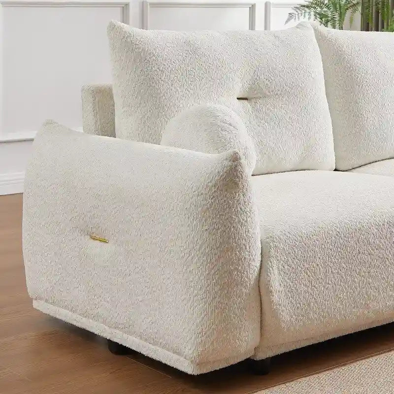 90 comfortable sofa with 2 cushions and 2 ball pillows