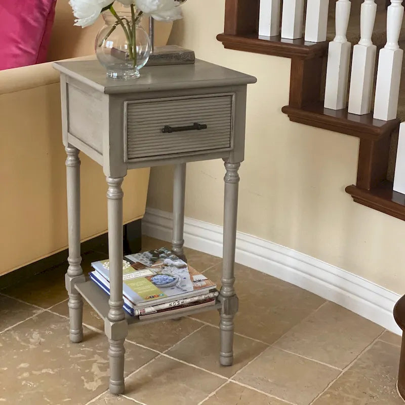 Vera French Country End Accent Table With Storage