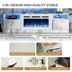 80 TV Stand with 36 Electric Fireplace, White