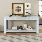 Console Table/Sofa Table with Storage Drawers and Bottom Shelf for Entryway Hallway