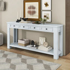 Console Table/Sofa Table with Storage Drawers and Bottom Shelf for Entryway Hallway