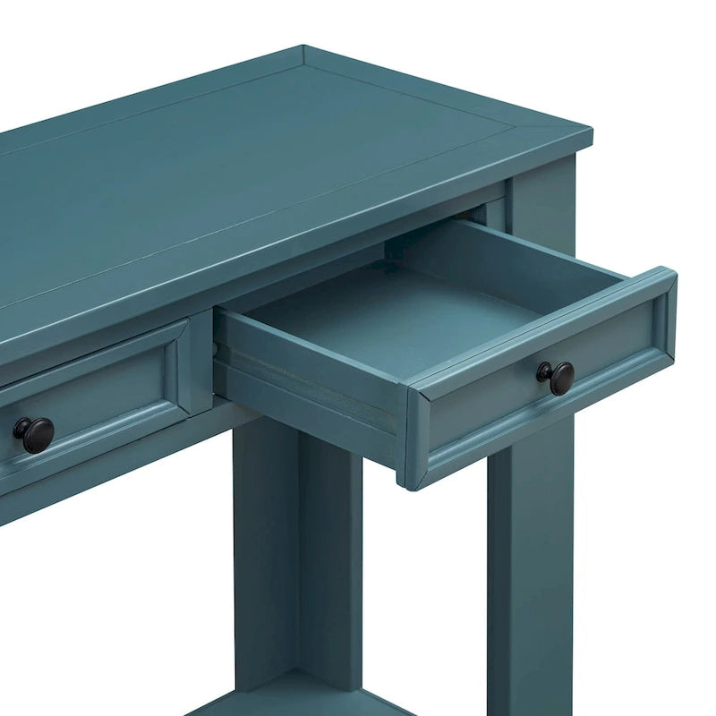 Console Table/Sofa Table with Storage Drawers and Bottom Shelf for Entryway Hallway