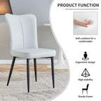 Modern Dining Chairs Set of 4 PU Leather Kitchen Upholstered Chairs