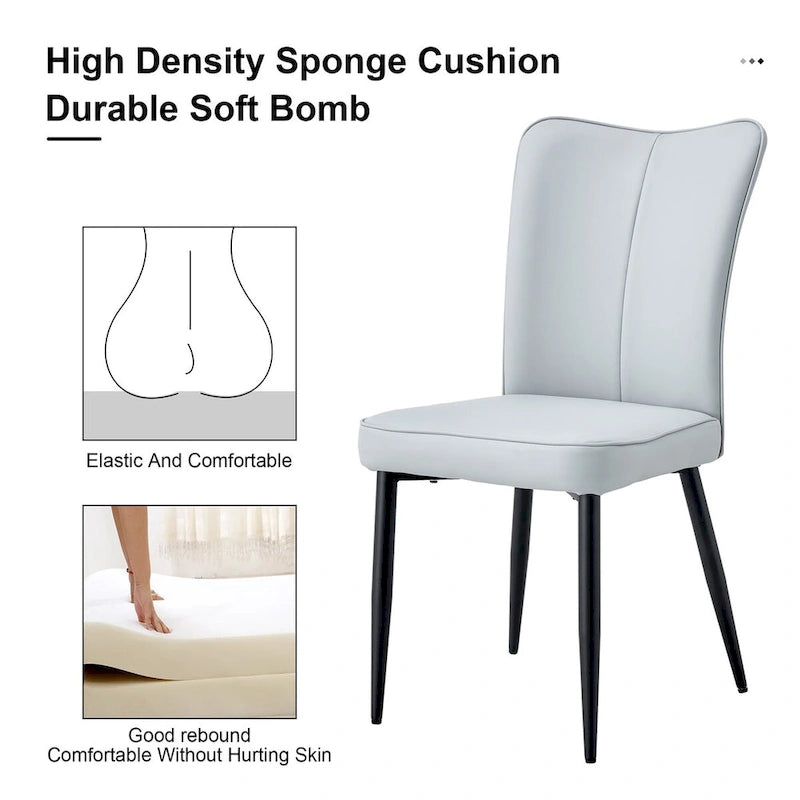 Modern Dining Chairs Set of 4 PU Leather Kitchen Upholstered Chairs