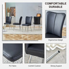 Modern Dining Chairs Set of 4 PU Leather Kitchen Upholstered Chairs