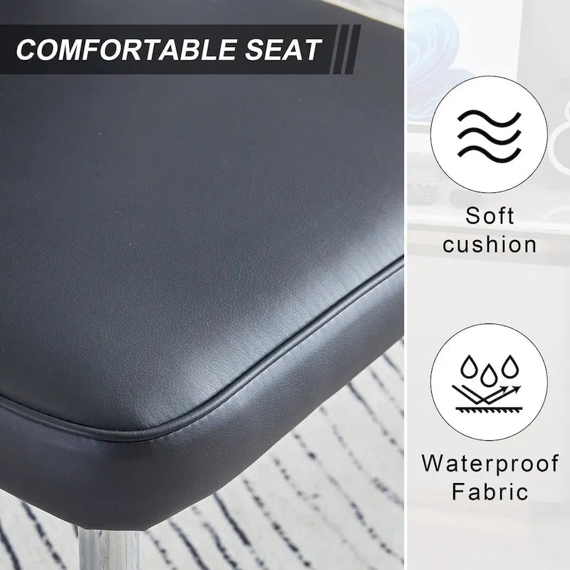 Modern Dining Chairs Set of 4 PU Leather Kitchen Upholstered Chairs