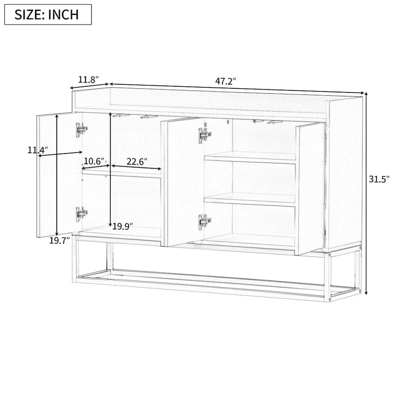 Modern Sideboard Elegant Buffet Cabinet with Large Storage Space