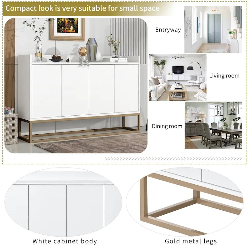 Modern Sideboard Elegant Buffet Cabinet with Large Storage Space