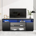 68 Modern Black Rectangular RGB LED TV Stand Media Console for up to 75 TV