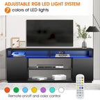 68 Modern Black Rectangular RGB LED TV Stand Media Console for up to 75 TV