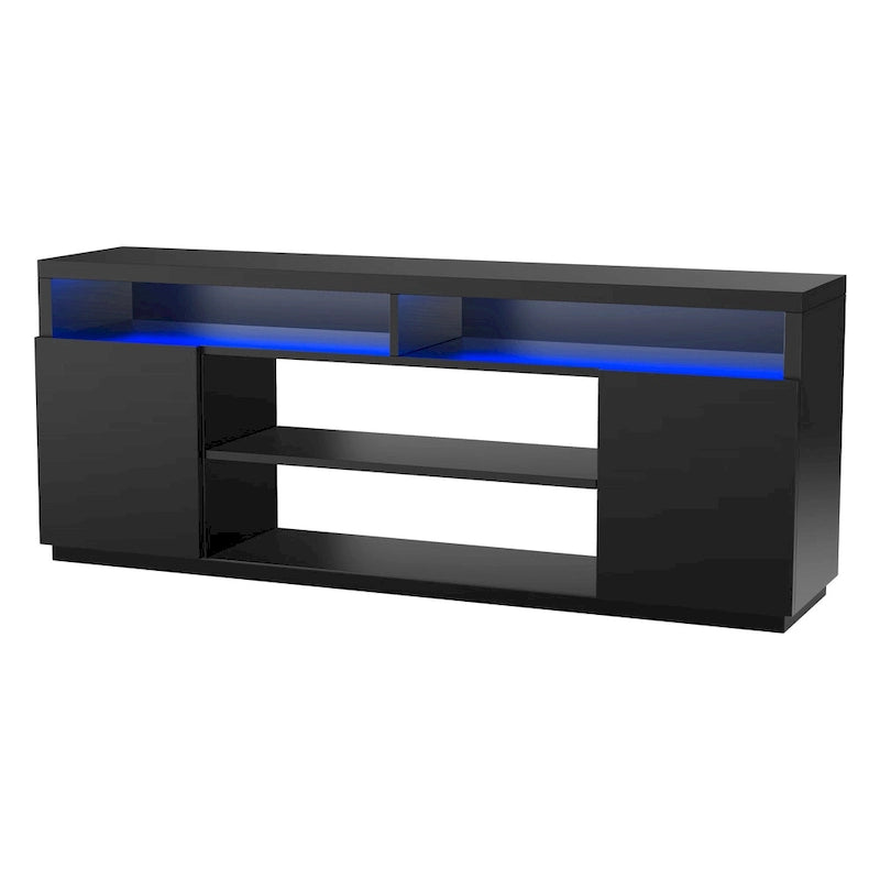 68 Modern Black Rectangular RGB LED TV Stand Media Console for up to 75 TV
