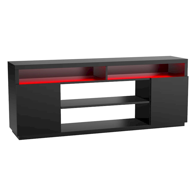 68 Modern Black Rectangular RGB LED TV Stand Media Console for up to 75 TV