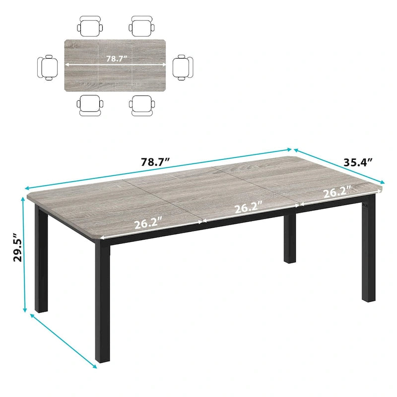 Industrial Dining Table For 6~8 People