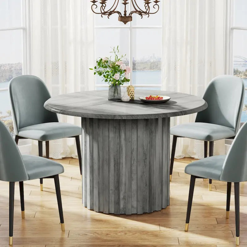 43.3 Inches Round Modern Dining Table for 4 for Dining Room